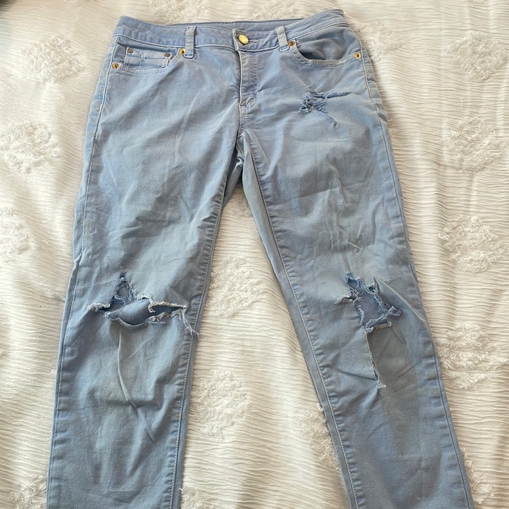 Michael Kors Blue Ripped Skinny Jeans Size 2